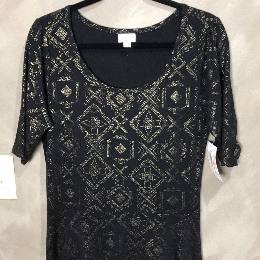 NWT Elegant Ana maxi dress, gold and black